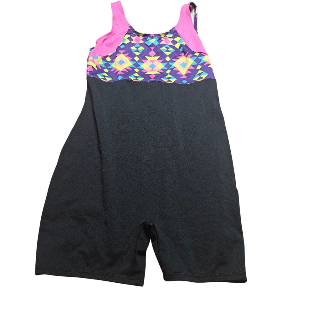 Circo Black and Multicolor Girls Gymnastics Leotard